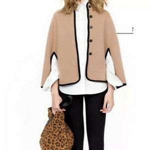 J. Crew Camel Streetscape Cape Merino Wool Size S